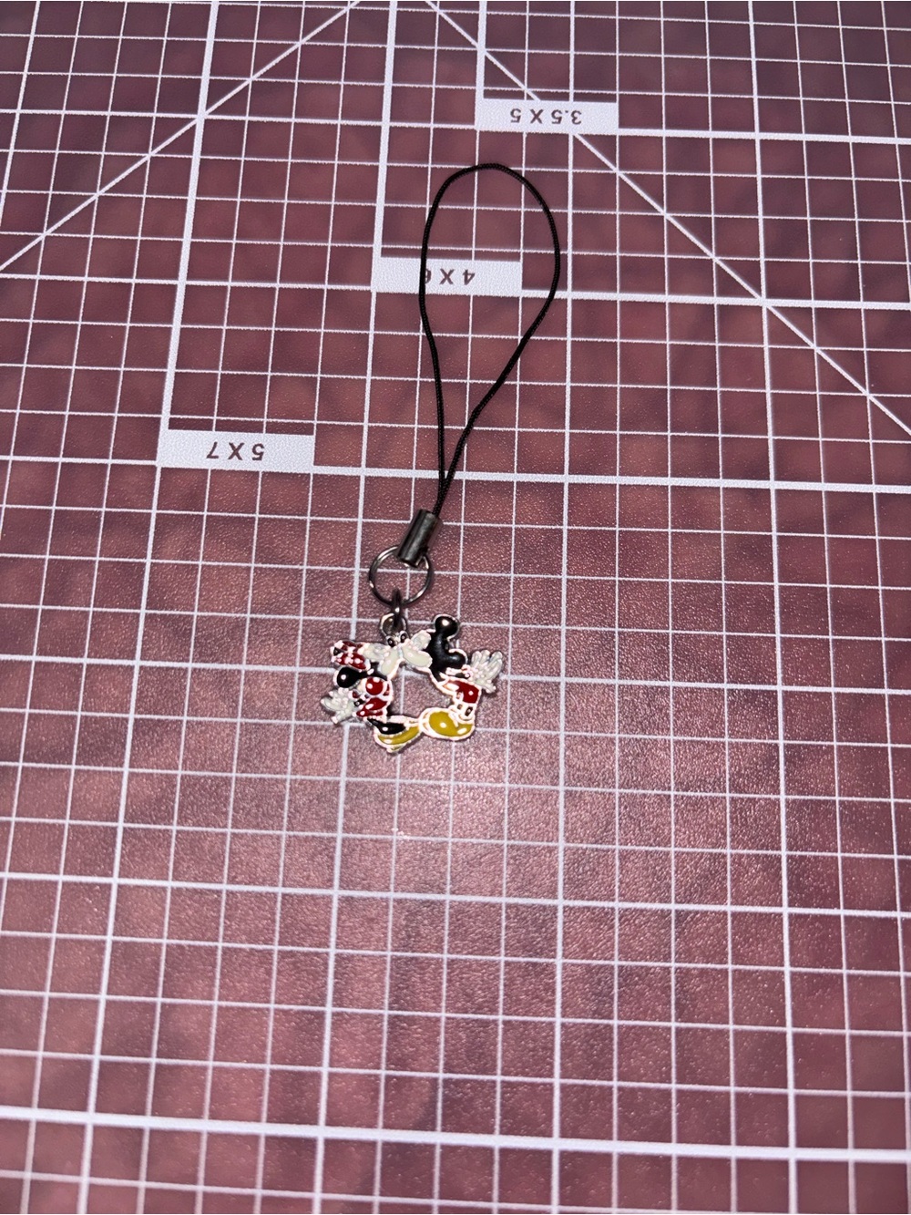 Handmade Mickey and Minnie kissing Phone Charm